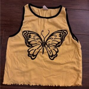 Urban Outfitters yellow butterfly tank top